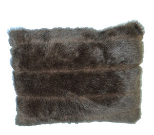 Faux Fur Pillow 15 x 12 Home Decor Custom Made Brown Rustic Cabin Den Man Cave